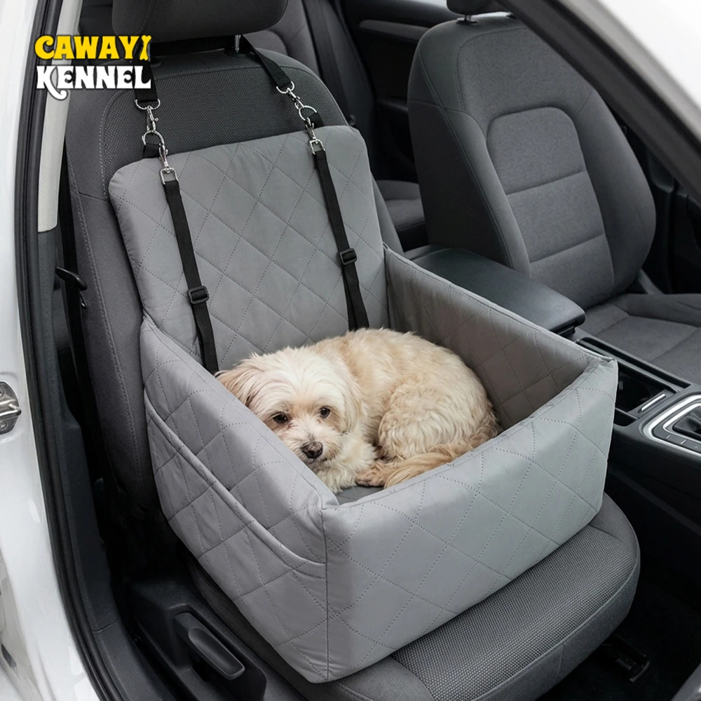 1 PC Ice Cooling Dog Car Booster Seat Pet Travel Bed Waterproof Scratch-Proof Puppy Cat Safety Carrier with Tether Non-Slip B