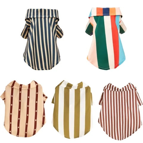 Classic Stripe Puppy Dog Vest T Shirt Summer Pet Clothes for Small Dogs Chihuahua Yorkshire Shirts Mascotas Clothing Cat Appa