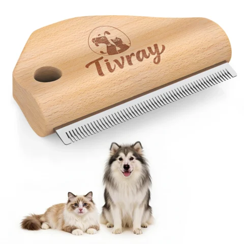 Dog Brush for Shedding Deshedding Brush for Dogs Pet Hair Removal Tool Painless Wood Remover for Pet Hair Cats Horses Cleanin