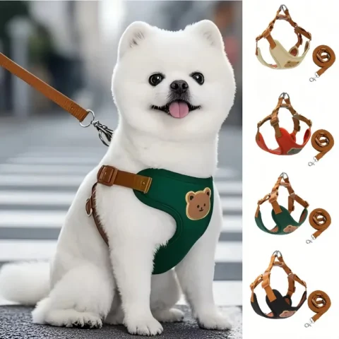 Pet Dog Harness Leash Set Small Medium Dog Cat Vest Breathable Puppy Chest Strap French Bulldog Chihuahua Harness Pet Supplie