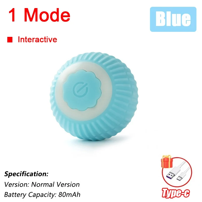 New Cat Interactive Ball Toy Automatic Rolling Ball Faux Tail Rechargeable Smart Pet Electric Toy Dog Cat Training Imitate Mouse - Image 11