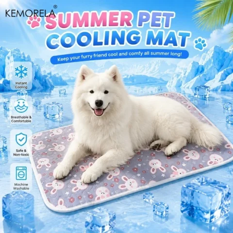 Pet Summer Cooling Latex Pad Cute Cartoon Pattern Cat Dog Sleeping Mat Kennel Ice Silk Cool Mats Floor Sofa Blanket Pet Suppl