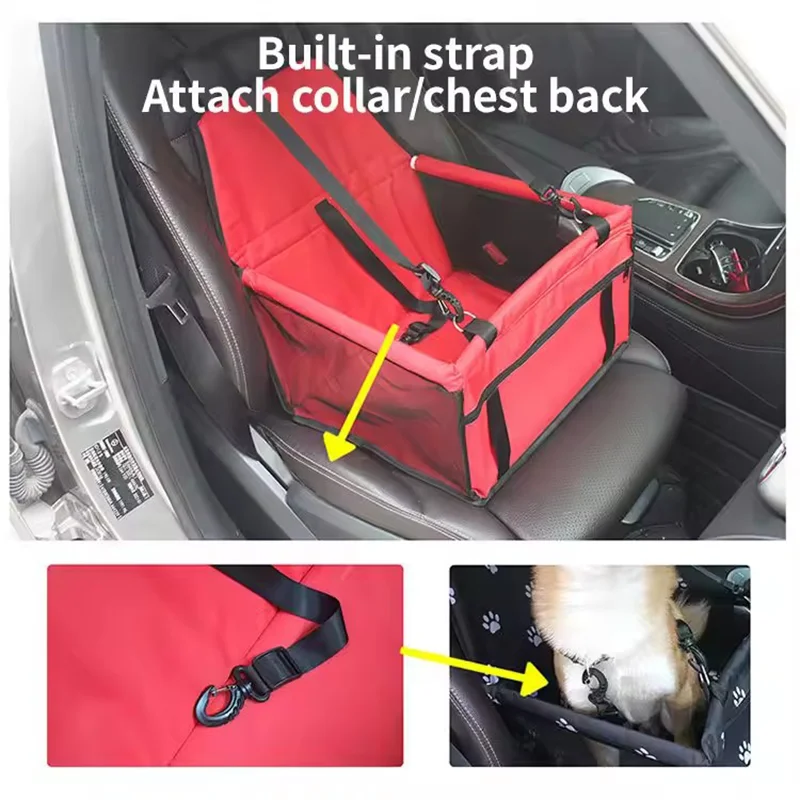 Waterproof Foldable Dog Car Seat Cover Hammock Anti Slip Pet Harness Cat Travel Basket Stable Safety Protector Mat For Dog Ca