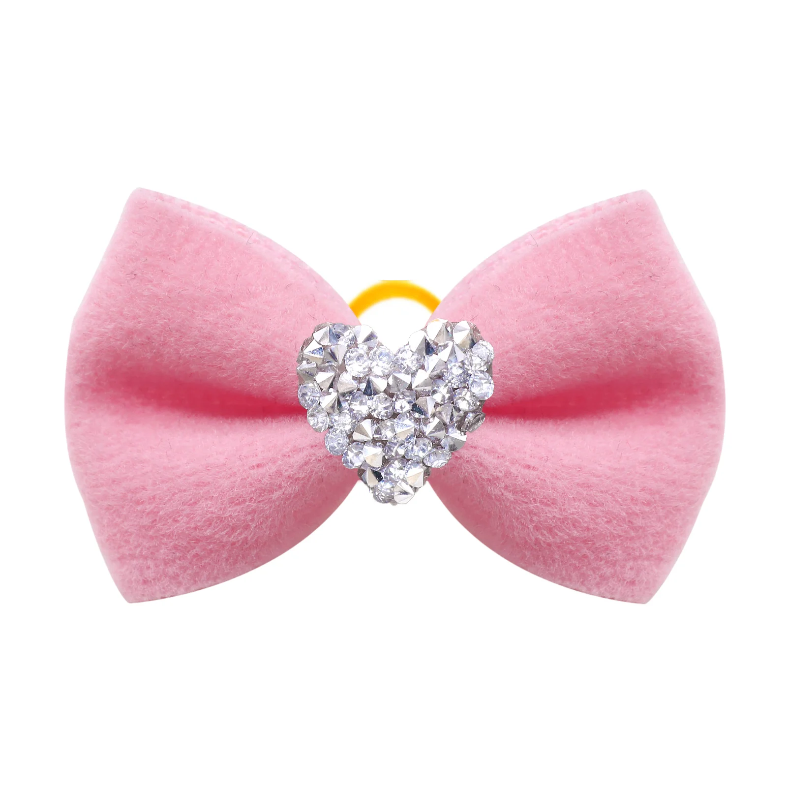 2PCS Diamonds Dog Bows With Rubber Bands Handmade Puppy Bowknots Valentine's Day Dog Hair Accessories Pet Supplies For Dogs - Image 10