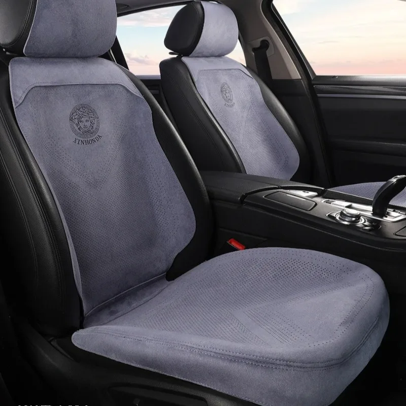 Light Luxury Suede Leather Car Seat Covers Universal Non Slip Car Seat Protectors Full Set Interior Accessories Car Seat Cush