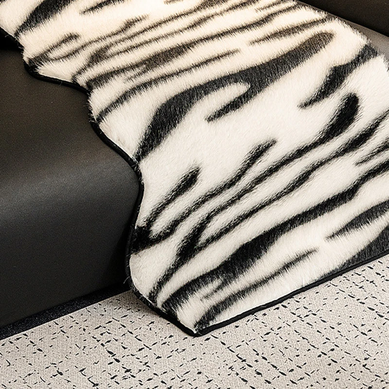 Luxury Imitation Mink Fur Sofa Cover Non-Slip Solid Color Thicken Warm Plush Sofa Towel For Living Room Couch Cover Home Deco