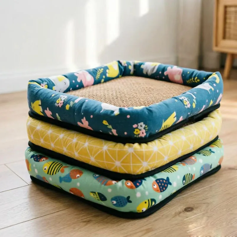 Summer Pet Nest, Rattan-Cooled Cat Nest, Non-Slip and Easy to Clean Dog Nest