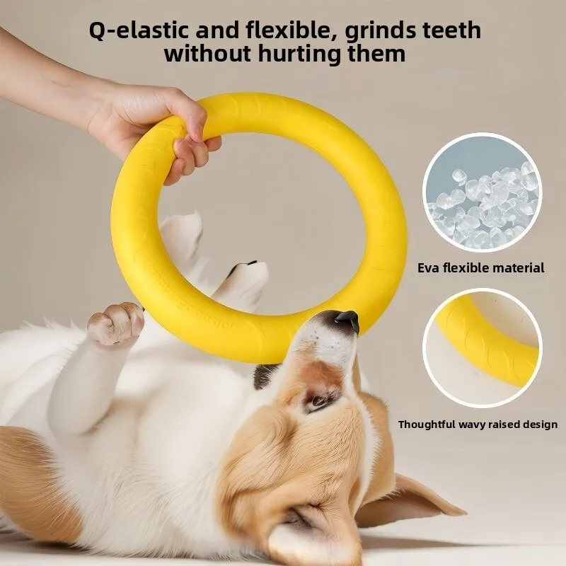 Dog toy - Large breed dog ring frisbee, Border Collie, vocal, tension ring, teething, durable, fun toy for pets,Christmas gif