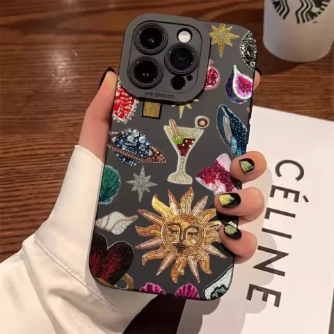 Fashion Black Collage Pattern Eye Design Phone Case For iPhone 17 11 12 13 14 15 16 Pro Max 16E XS X XR 7 8 Plus SE2 Soft Cov