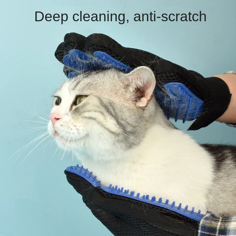Silicone Pet Grooming Gloves Cats Hair Brush and Comb Gloves to Bathe Dogs Cleaning Hair Removal for Dog Animal Use Supplies