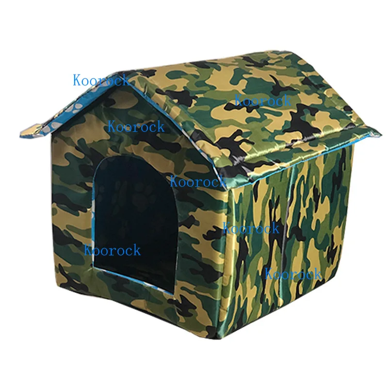 Portable Weatherproof Pet House: Insulated Foldable Shelter for Outdoor Stray Cats & Dogs with Removable Washable Cover