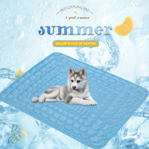 Summer Self Cooling Dog Mat Ice Silk Pet Cooling Pad Scratch Resistant Machine Washable Cool Bed for Dogs And Cats Indoor Use