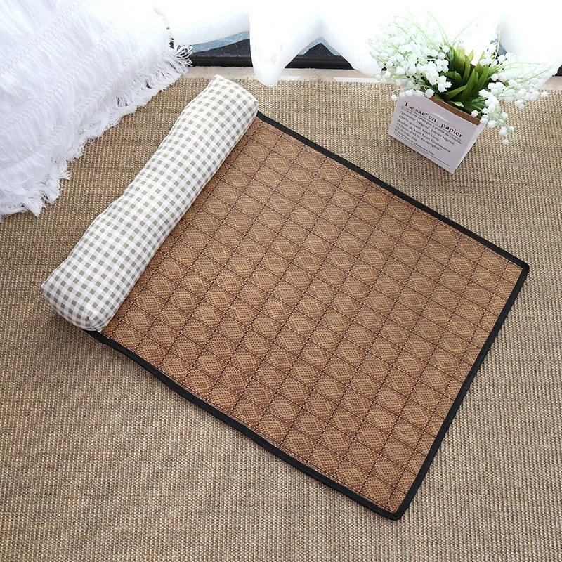 Cat Natural Cooling Mat Summer Pet Self Cooling Pad Cat Bed Mat For Dogs Indoor Rattan Weave Mat Sleeping Cat Bed - Image 10