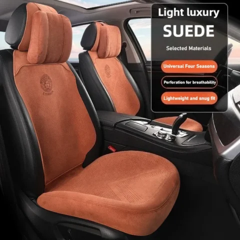 Light Luxury Suede Leather Car Seat Covers Universal Non Slip Car Seat Protectors Full Set Interior Accessories Car Seat Cush