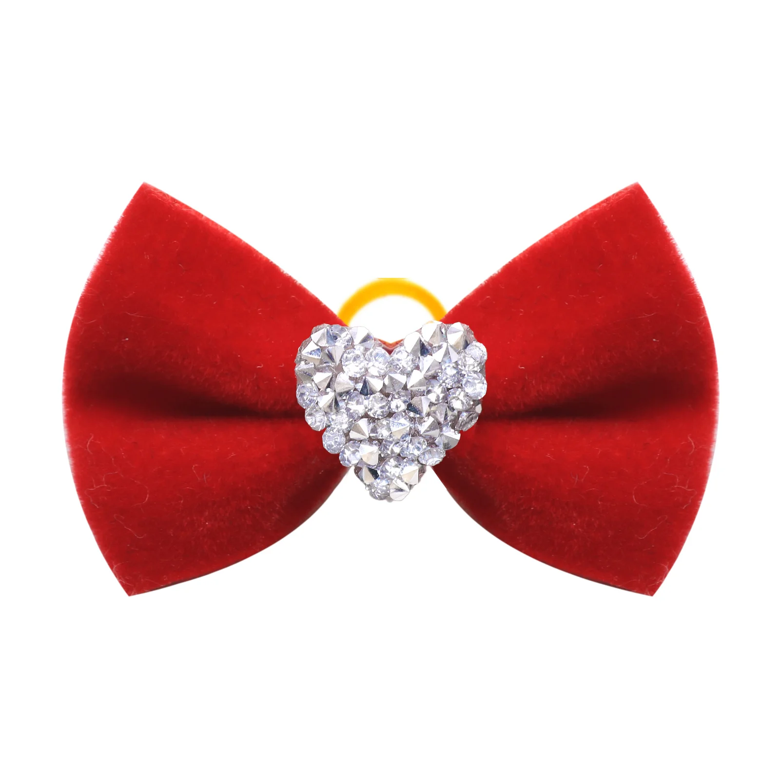 2PCS Diamonds Dog Bows With Rubber Bands Handmade Puppy Bowknots Valentine's Day Dog Hair Accessories Pet Supplies For Dogs - Image 8