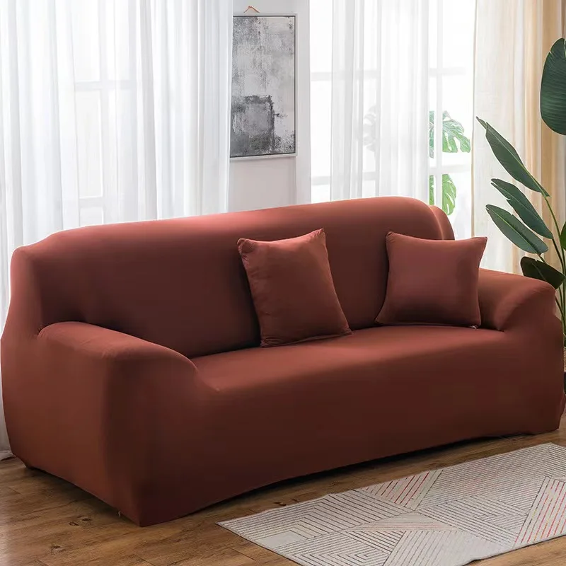 Solid Color Elastic Sofa Covers for Living Room Spandex Sectional Corner Sofa Slipcovers Couch Chair Cover 1/2/3/4 Seater - Image 21