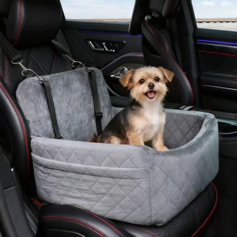 1PC Warm Portable Dog Car Seat for Pet Small Medium Dogs with Washable Cushion Bed Safety Belt Storage Pocket for Outdoor Tra