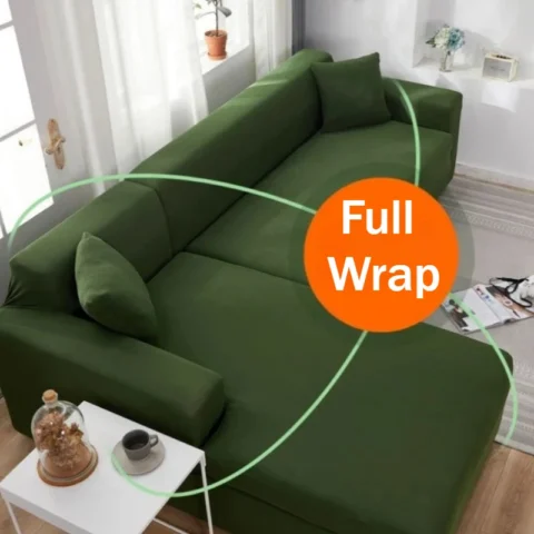 Solid Stretch Minimalist Sofa Cover 1/2/3/4 Seater Elastic Full Coverage 4 Season Slipcover Non-slip L Shaped Corner Couch Co