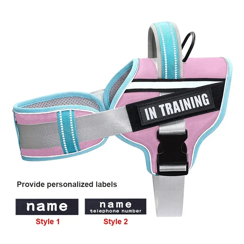 KOMMILIFE Adjustable Nylon Dog Harness Personalized Harness For Dogs Reflective Breathable Neck Guard Dog Harness Vest No Pull - Image 21