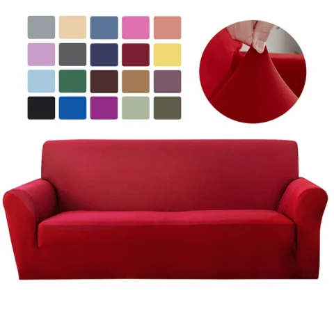 Solid Color Elastic Sofa Covers for Living Room Stretch Slipcover Armchair Couch Cover Corner L Shape Sectional Sofa Protecto