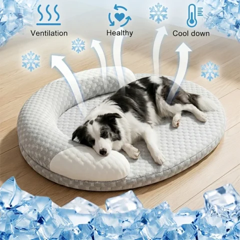 1 PCS Orthopedic Summer Breathable Cooling Dog Bed Soft Washable Multiple Sizes for Cats and Dogs, All-Season Anti-Slip Pet P