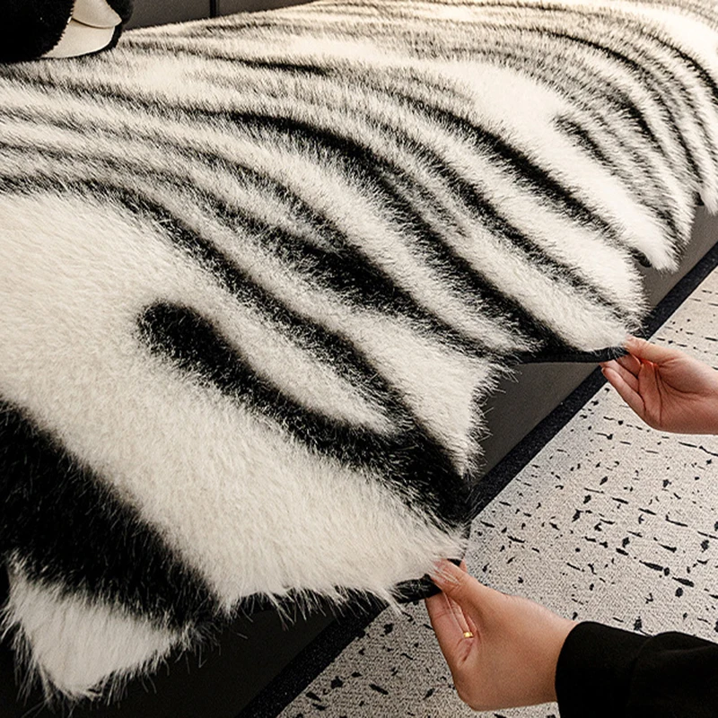 Luxury Imitation Mink Fur Sofa Cover Non-Slip Solid Color Thicken Warm Plush Sofa Towel For Living Room Couch Cover Home Deco