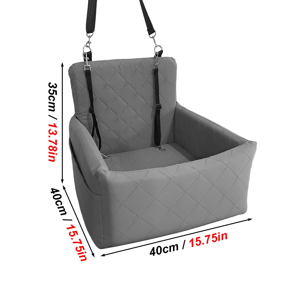 1 PC Ice Cooling Dog Car Booster Seat Pet Travel Bed Waterproof Scratch-Proof Puppy Cat Safety Carrier with Tether Non-Slip B