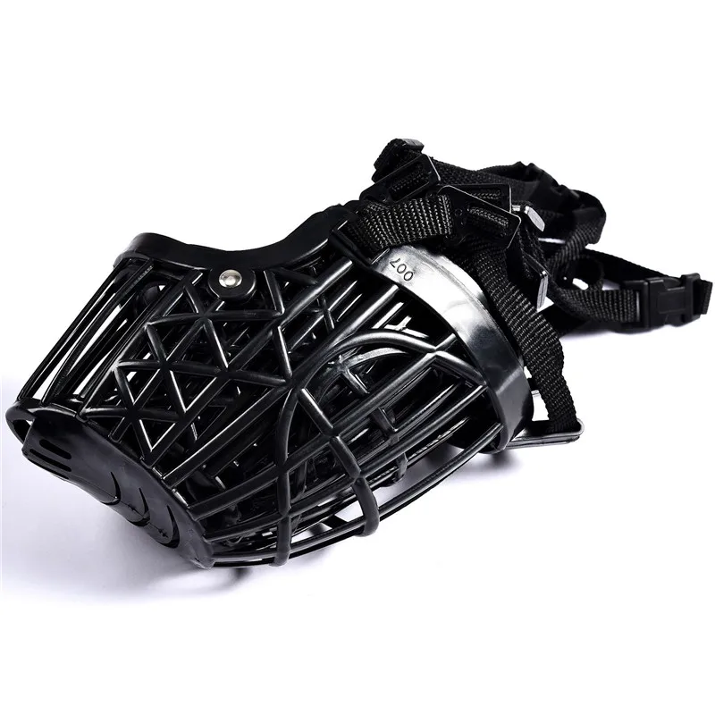 New Breathable 1Pcs No Bite Basket Pet Supplies Adjustable Muzzle Cages PE Dog Muzzle Cage Black Mouth Mesh Cover Dog Collar