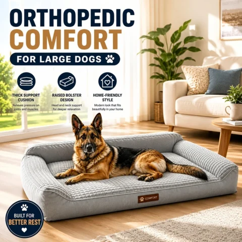 XL Orthopedic Dog Beds for Large Sized Dog, Dog Sofa Bed with Egg Crate Memory Foam Clearance, Washable Pet Bed Chew Proof fo