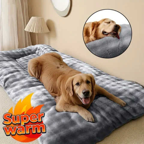New Upgraded Luxury Pet Bed Extra Thickened Winter Plush Cat&Dog Mattress Super Soft Polyester Dog & Cat Mattress for Large D