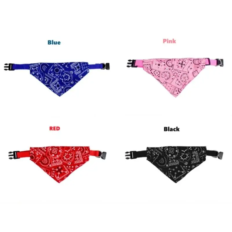 Cat Collar Lovely Adjustable Dog Cat Necktie Pet Triangular Saliva Tie Scarf Dog Bandana Collar