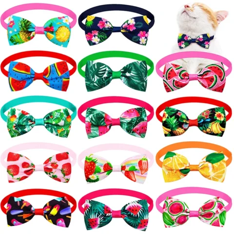 20PCS Summer Dog Supplies Small Dog Bow Tie Dogs Pets  Grooming Accessories Dog Puppy Bowties Dog Accessories For Small Dogs