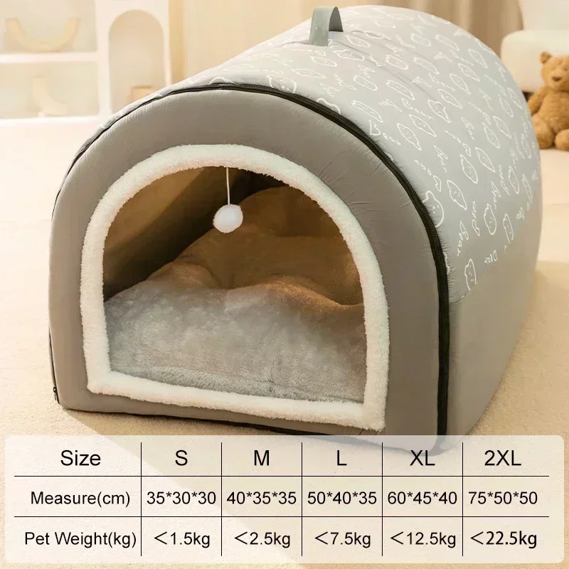 Big Dog Kennel Warm Winter Dog House Mat Detachable Washable Dogs Bed Nest Deep Sleep Tent for Medium Large Dogs House Supplies - Image 7