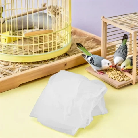 3Pcs Birdcage Cover Breathable Mesh Stretch Netting Adjustable Skirt Splash Proof Dust Protector for Parakeets Small