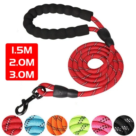 150/200/300cm Strong Dog Leash Reflective Pet Leashes Long Lanyard Walking Traction Rope for Puppy Small Medium Large Big Dog
