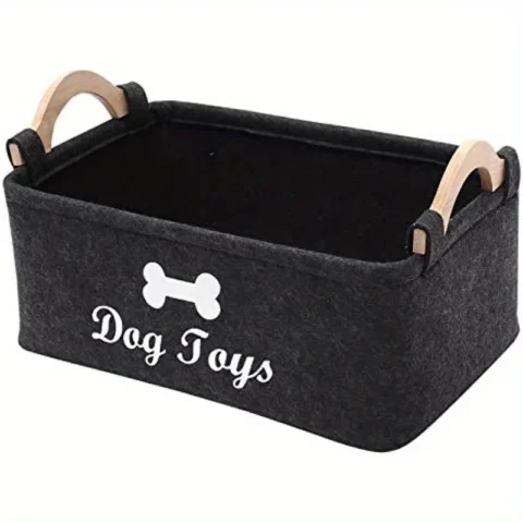 Felt pet toy box, dog toy box, storage basket box - perfect for organizing pets