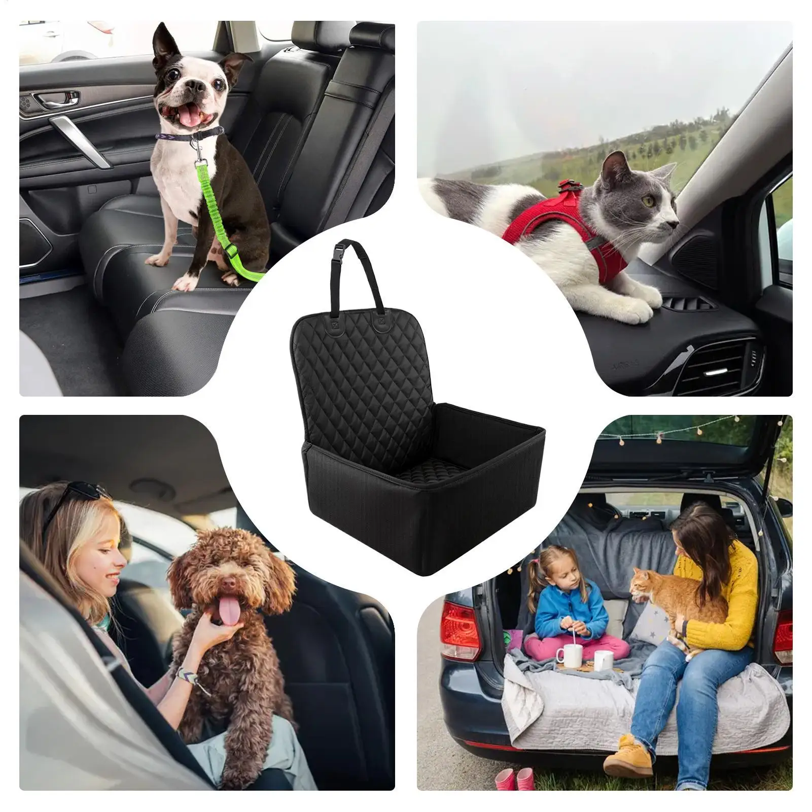 Pet Carrier Basket Scratch Proof Dog Auto Seat Non-Slip Portable Cat Basket Seat Waterproof Durable Pet Seat Cover Travel