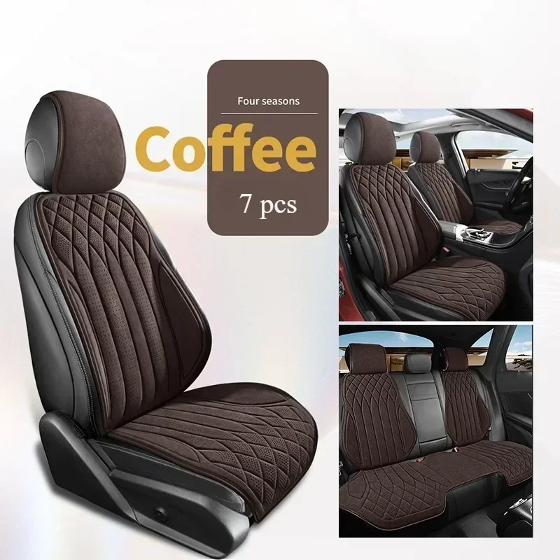 Universal Car Seat Covers,Soft Suede Fabric in Elegant Diamond Pattern,Breathable Car Seat Cushions for All Seasons,Full Set - Image 12