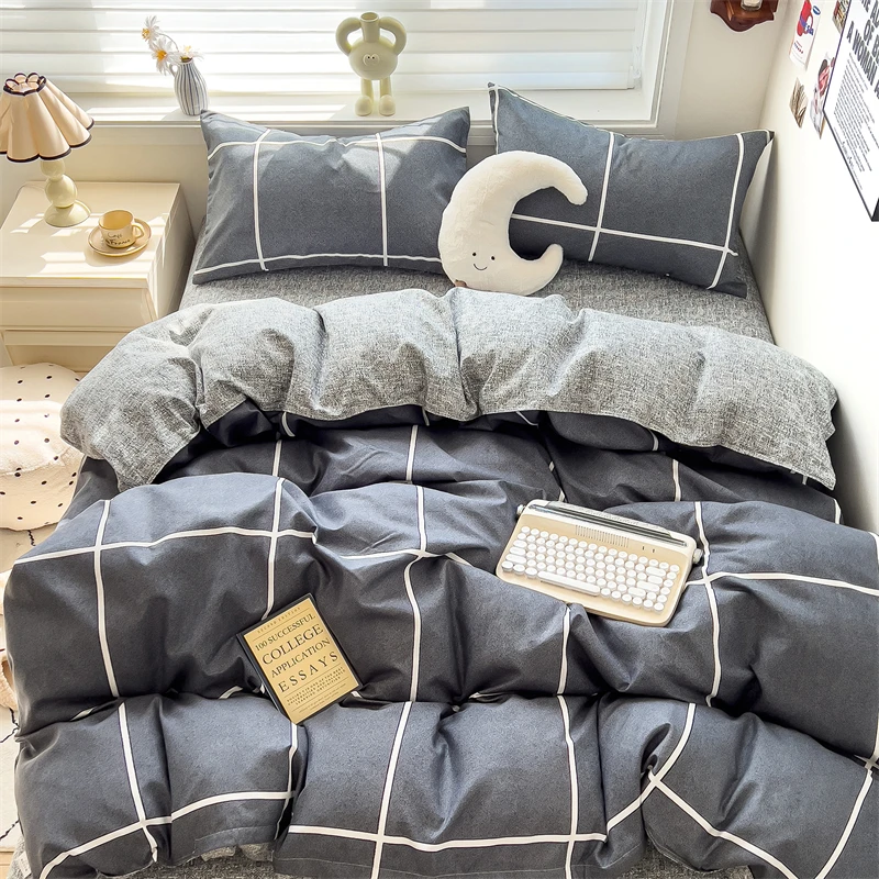 New Cute Stars Printed Bedding Set 4/3/1 Pcs Skin-friedly Breathable Duvet Covers Comfortable Durable Single Double Quilt Cover - Image 31