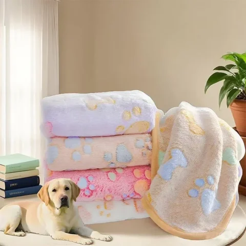Soft Pet Blanket Winter Warm Dog Cat Mat Bed Dog Paw Print Sleeping Bed Mattress Cover Cushion For Small Medium Dogs Puppy Ca