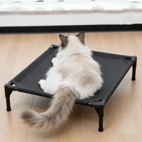 Raised Dog Bed Replacement Cover Breathable 28x24 Inch Washable Removable Fabric Easy Install for Elevated Dog Cot Indoor