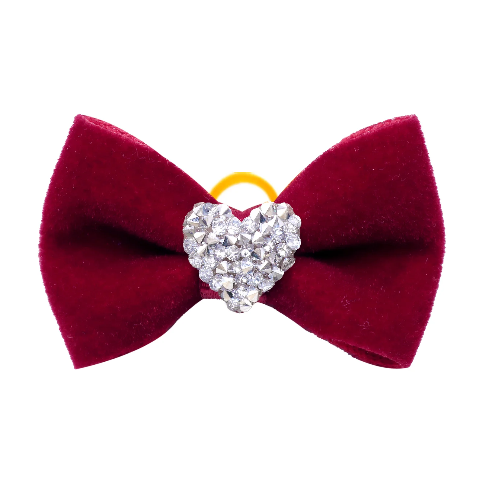 2PCS Diamonds Dog Bows With Rubber Bands Handmade Puppy Bowknots Valentine's Day Dog Hair Accessories Pet Supplies For Dogs - Image 7