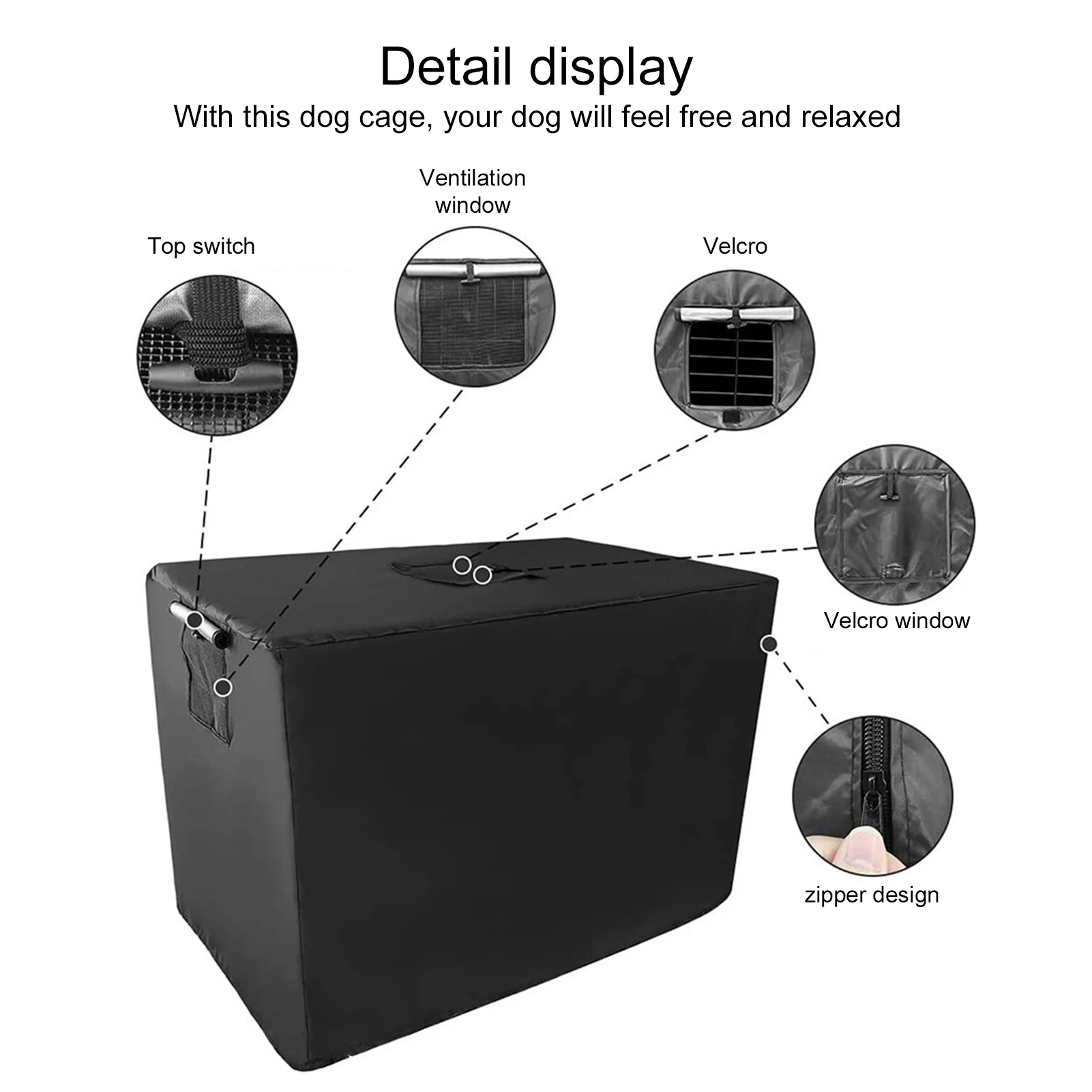 210D Oxford Pet Dog Cage Cover Dustproof Waterproof Kennel Outdoor Foldable Small/Medium/Large Dogs Cage Universal Accessorio