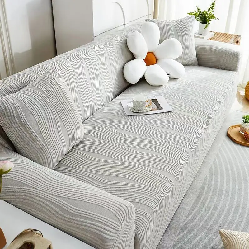 90-360cm Full Package Universal Elastic Sofa Slipcover Solid Color Anti Cat Scratch Durable 2/3/4/5 Seater Sofa Cover All Season - Image 4