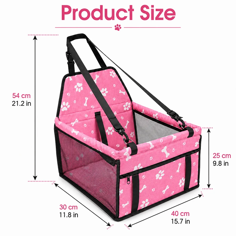 Double Thick Dog Car Seat Cover Foldable Hammock Pet Harness Cat Bag Basket Stable Travel Pet Dog and Cat Safety Car Seat Bag