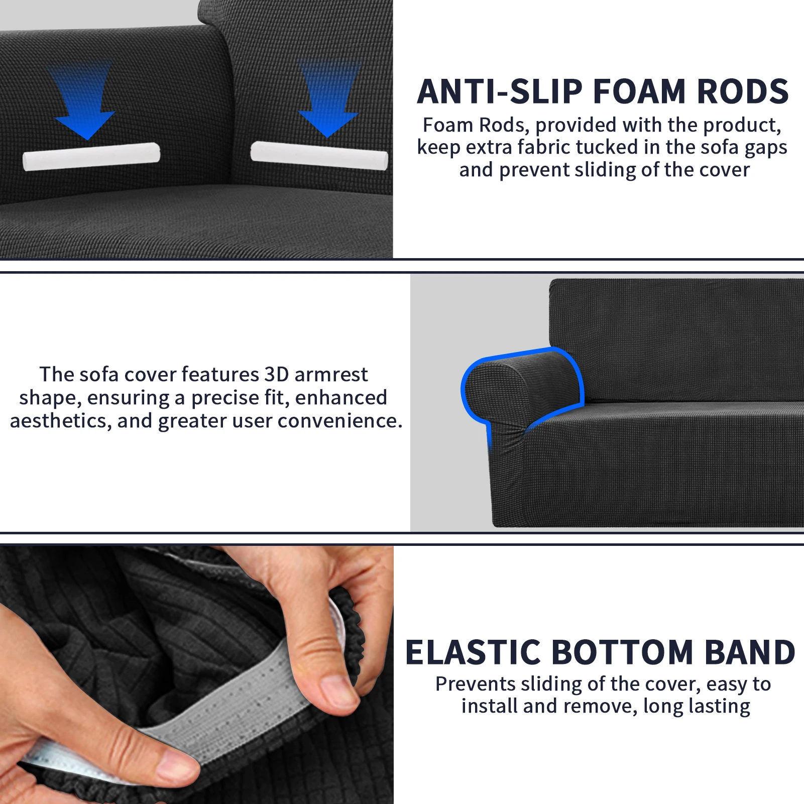 Joccun Stretch Couch Cover Slipcovers Sofa Covers for 1/2/3/4 Cushion Couch Spandex Jacquard Washable Furniture Protector Cov