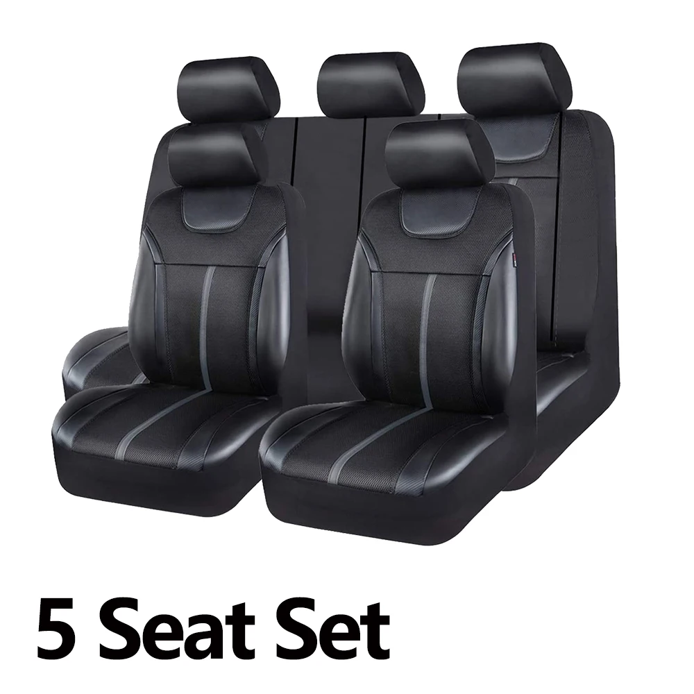 AUTOKING Sporty Carbon Leather Universal Car Seat Cover with Zipper Design Fit for Suvs, Vans, Sedans, Trucks Airbag Compatible - Image 7