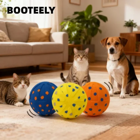 BOOTEELY Pet Smart Interactive Ball Bouncing Ball For Dogs Electric Automatic Vibrating Popcorn Gravity Jumping Wear Resistan