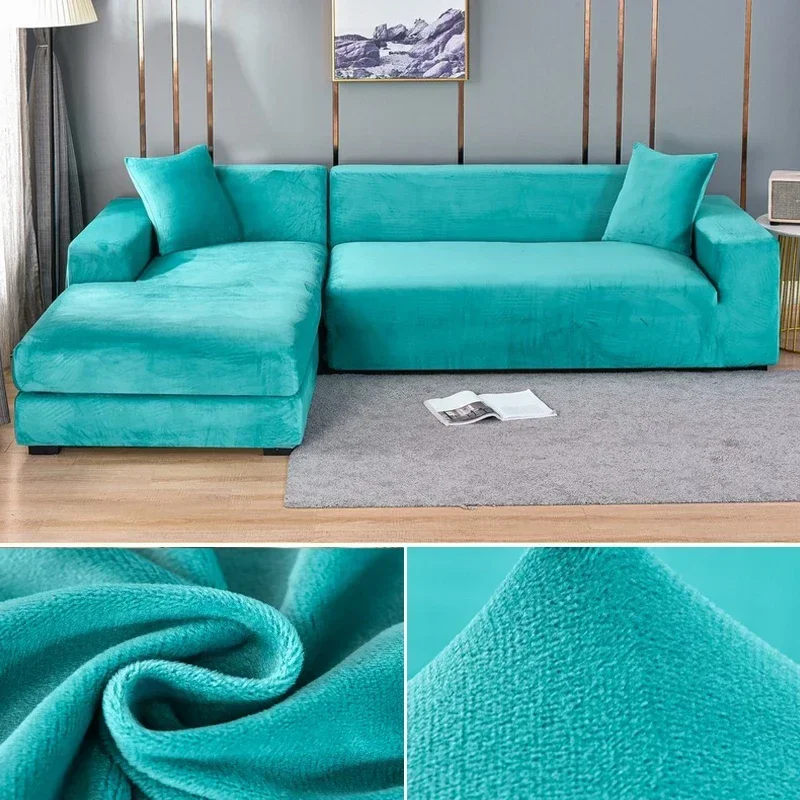 Velvet Sofa Cover Thick Elastic 1/2/3/4 Seater Sofa for Living Room Velvet Plush L Shaped Corner Sofa Cover Couch Cover - Image 16