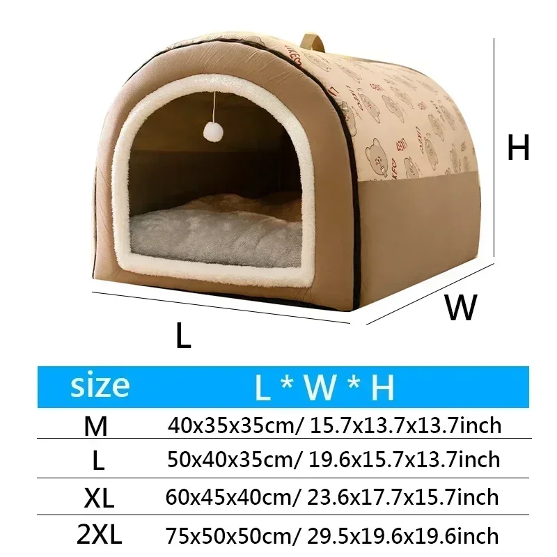 Big Dog Kennel Warm Winter Dog House Mat Detachable Washable Dogs Bed Nest Deep Sleep Tent for Medium Large Dogs House Suppli
